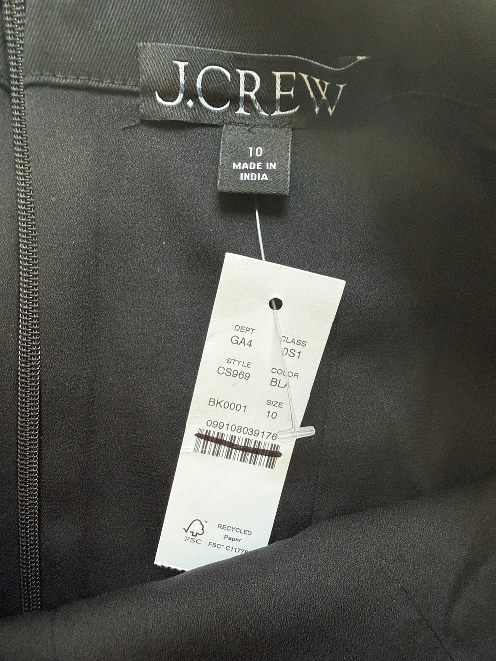 J. Crew Black Pleated Mini Dress 10 NWT - Picture 6 of 8
